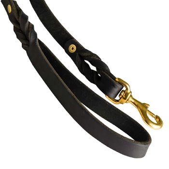Dog Leash Leather with Snap Hook Brass-Made for English Bulldog