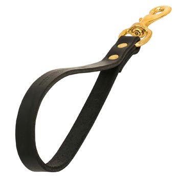 English Bulldog Leash Leather Short with Snap Hoook Made of Brass