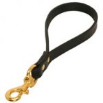 Short Leather English Bulldog Leash with or without Support Material