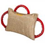 Dog bite pad made of jute with 3 handles