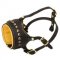 Open Nose Studded Leather English Bulldog Muzzle With Nappa Padding