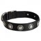 English Bulldog Nylon Dog Collar with Circles Decoration