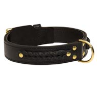 Incredible Design English Bulldog Braided Leather Collar