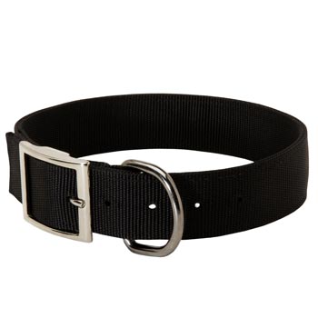 Nylon English Bulldog Collar with Adjustable Steel Nickel Plated Buckle