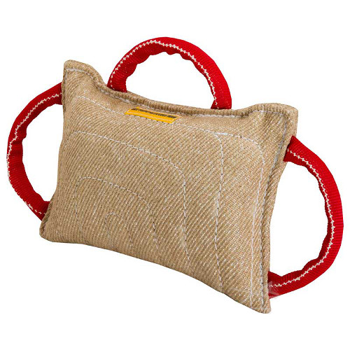 Dog bite pad made of jute with 3 handles - Click Image to Close
