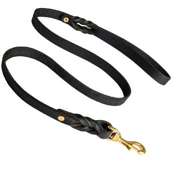 Dog Leather Leash for English Bulldog Training and Walking