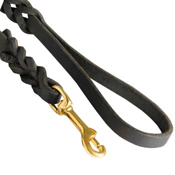 English Bulldog Leash Brass Snap Hook and Soft Handle