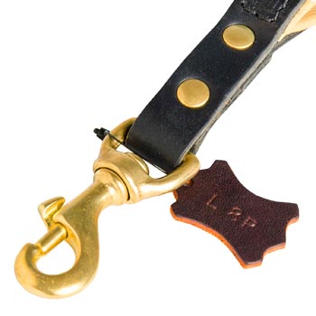Short Control Dog Leash Fully Leather with Snap Hook for English Bulldog