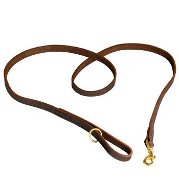 Durable Leather English Bulldog Leash