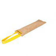 Dog bite tug made of leather with handle