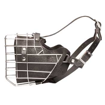 Leather Basket English Bulldog Muzzle
